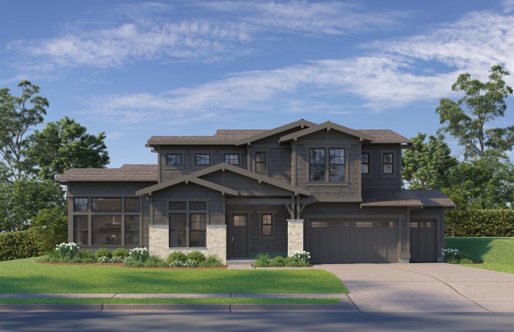Front exterior of The Hawthorne by Mirikeen Homes in Beaux Arts Village
